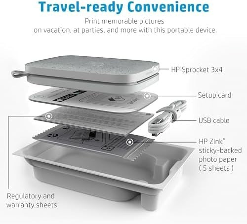 Sprocket 3x4” Instant Photo Printer Wireless Zink iOS & Android