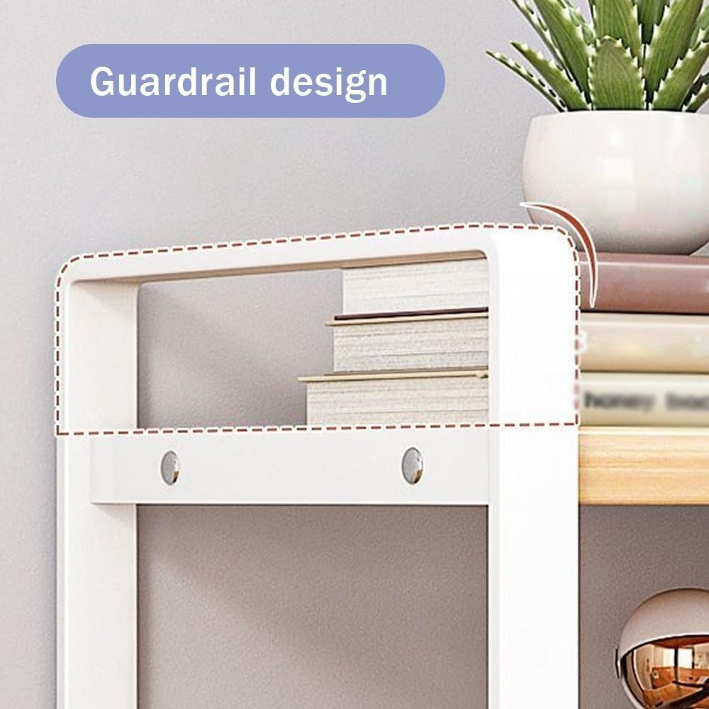 1-Tier Desktop Bookshelf Organizer | Black Wood & Metal Desk Storage Rack 50cm