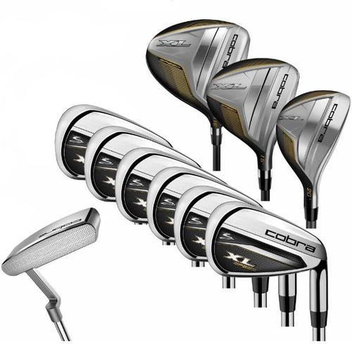 Mens Right Hand XL Golf Club Set 10 Piece Driver Hybrids Irons Putter