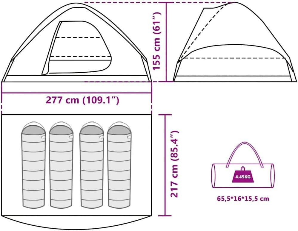 4 person Waterproof Camping Tent Outdoor Festival Family Dome Shelter