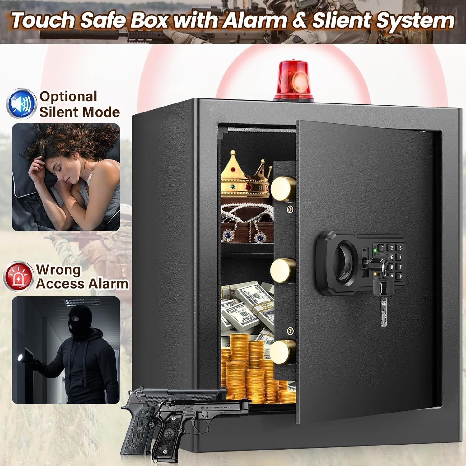 48L Digital Home Safe Box Fireproof Bag Cash Document Security