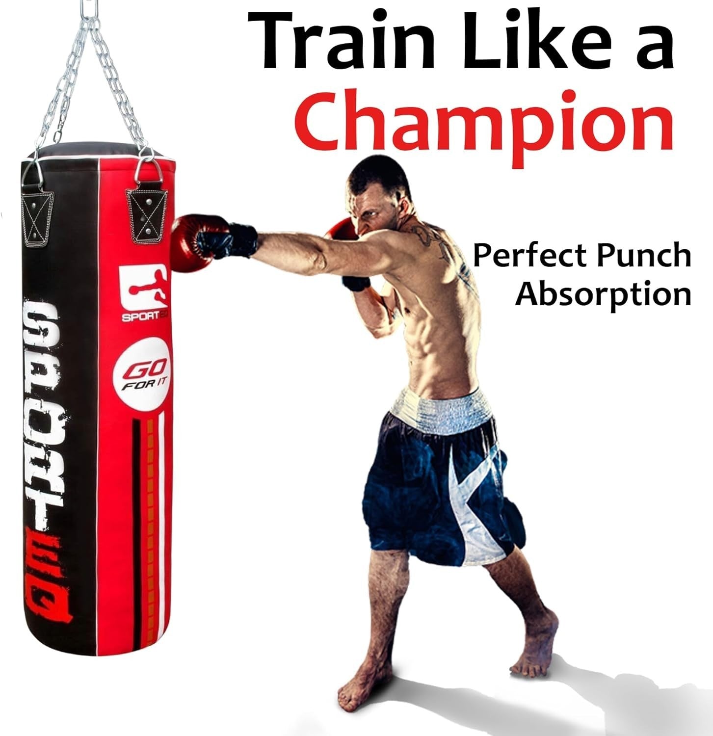 Heavy Filled 5FT Punching Bag Boxing MMA Kickboxing Training