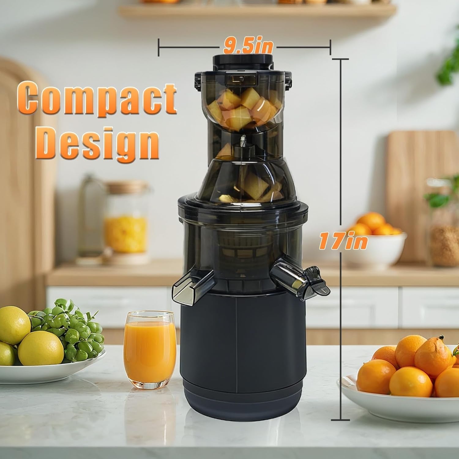 Cold Press Juicer 500W 83mm Wide Chute Slow Masticating High Yield Extractor