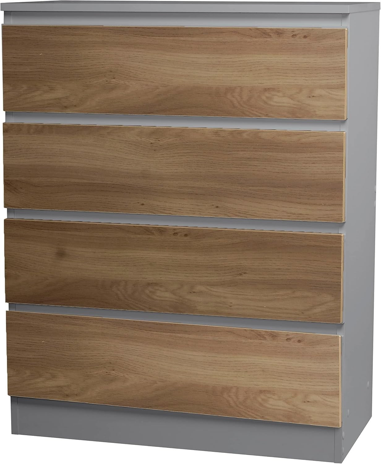 Modern 4 Drawer Chest Grey Oak Storage Unit Cabinet for Bedroom Living