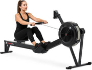 Air Rowing Machine 10-Level Resistance Bluetooth LCD Foldable Home Rower 150KG