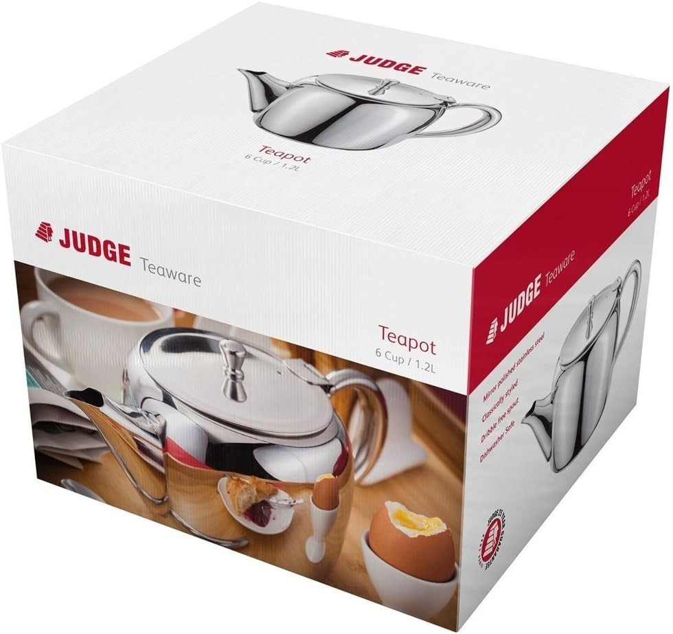 Stainless Steel Teapot 1.2L 6 Cup Traditional Tea Pot Mirror Finish