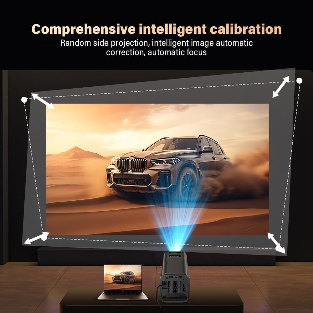 4K Mini Smart Projector WiFi 6 Bluetooth Android Portable Bedroom