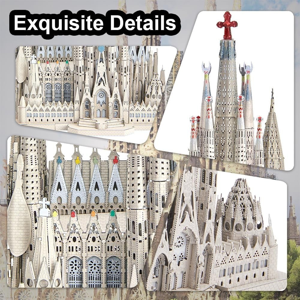 3D Metal Puzzle Sagrada Familia Kit 450pcs Stainless Steel Model Build