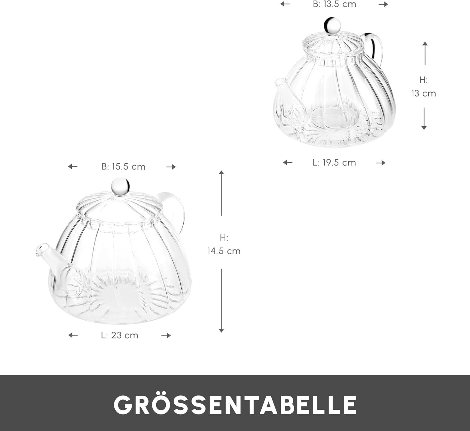 Glass Turkish Teapot Set 1.8L Tea Maker Infuser Loose Leaf Tea Pot