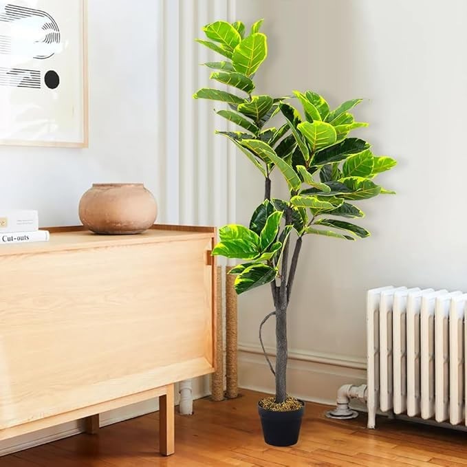 5FT 150cm Artificial Ficus Fiddle Fig Tree Tall Indoor Outdoor Home Decoration