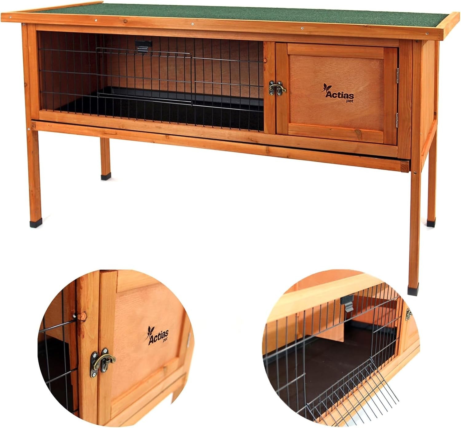 Large Wooden Rabbit Hutch Outdoor Raised 4ft Guinea Pig Cage