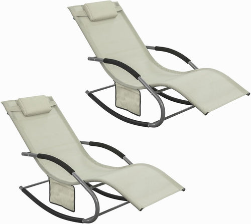 Outdoor Reclining Sun Lounger Chair with Cushioned Headrest & Side Pocket – Dura