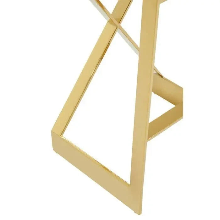 Black Velvet Bar Stool Gold Steel Frame Modern X-Leg Breakfast Chair