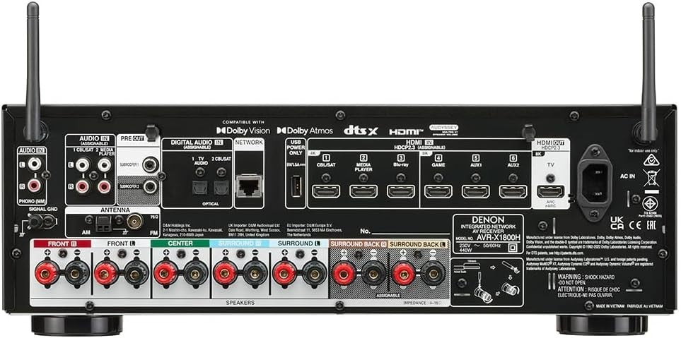 7.2ch 8K AV Receiver AVR-X1800H Dolby Atmos DTS:X Home Cinema