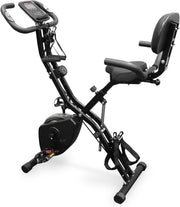 4-in-1 Folding Exercise Bike 16-Level Magnetic Resistance LCD Pulse Bands
