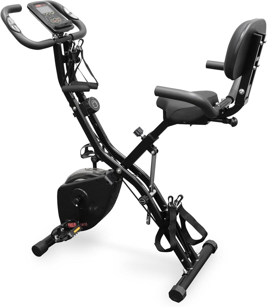 4-in-1 Folding Exercise Bike 16-Level Magnetic Resistance LCD Pulse Bands