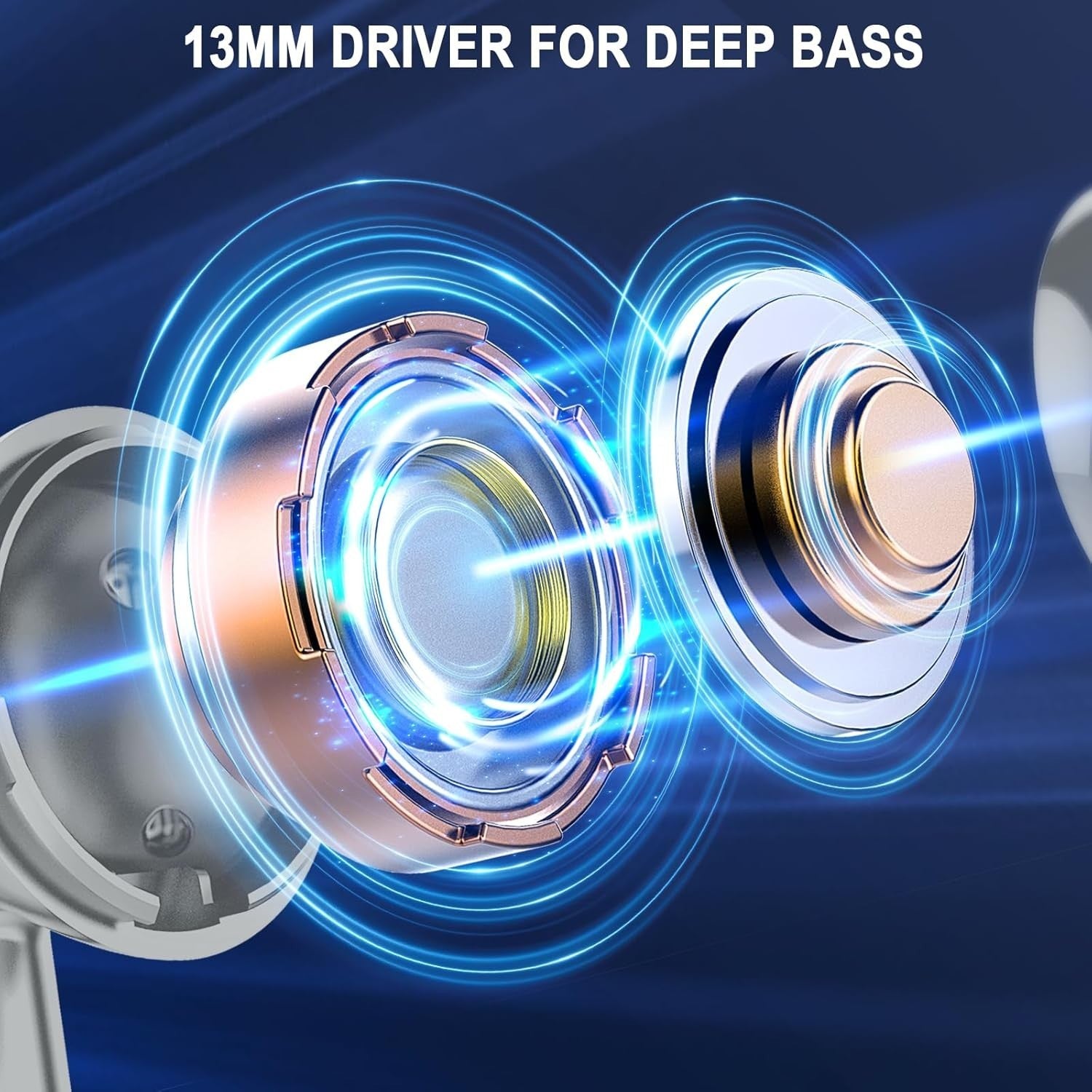 Bluetooth 5.4 Wireless Earbuds Deep Bass ENC Mic 40H Playtime IP7 Grey