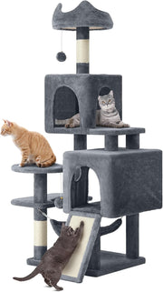 Large Cat Tree Tower 137cm Scratching Post Hammock Multi-Level XL