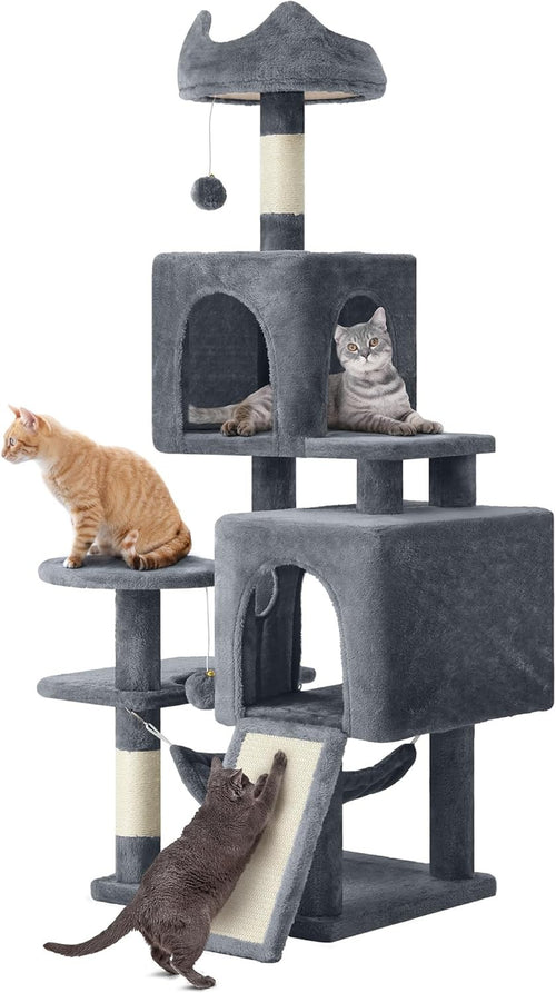 Large Cat Tree Tower 137cm Scratching Post Hammock Multi-Level XL