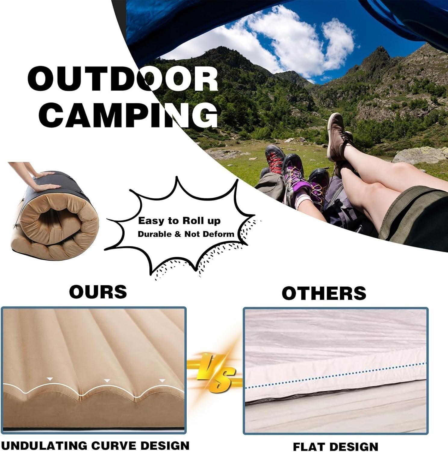 Single Roll-Up Floor Mattress 10cm High-Density Foam Portable Bed