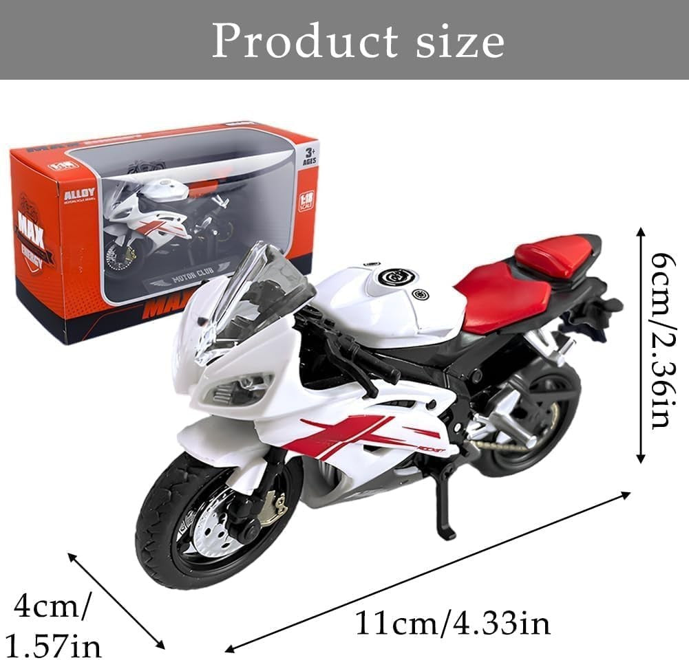 1:18 Scale Realistic Alloy Motorcycle Toy Pull-Back Kids Gift Collectible