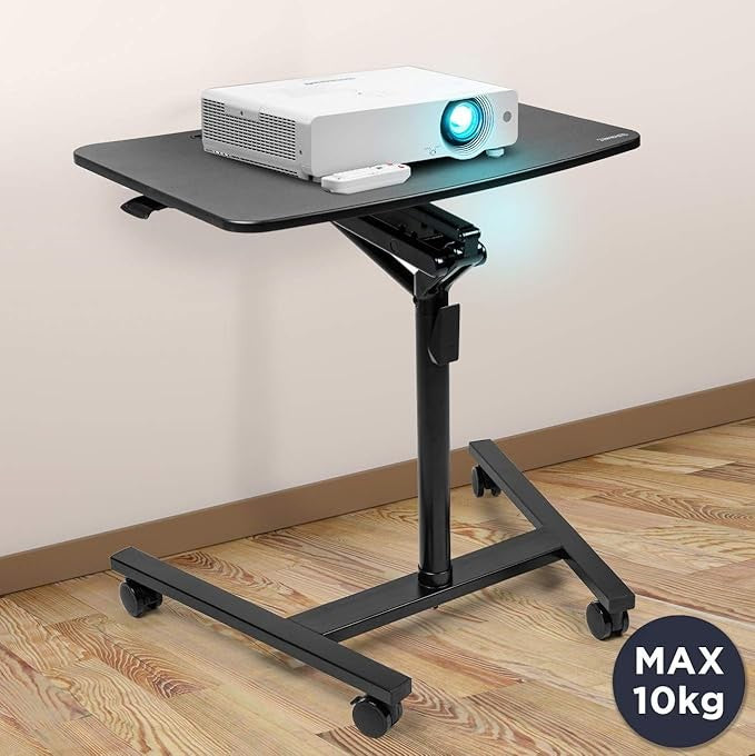 Adjustable Projector Laptop Stand on Wheels Sit Stand Mobile Workstation Desk