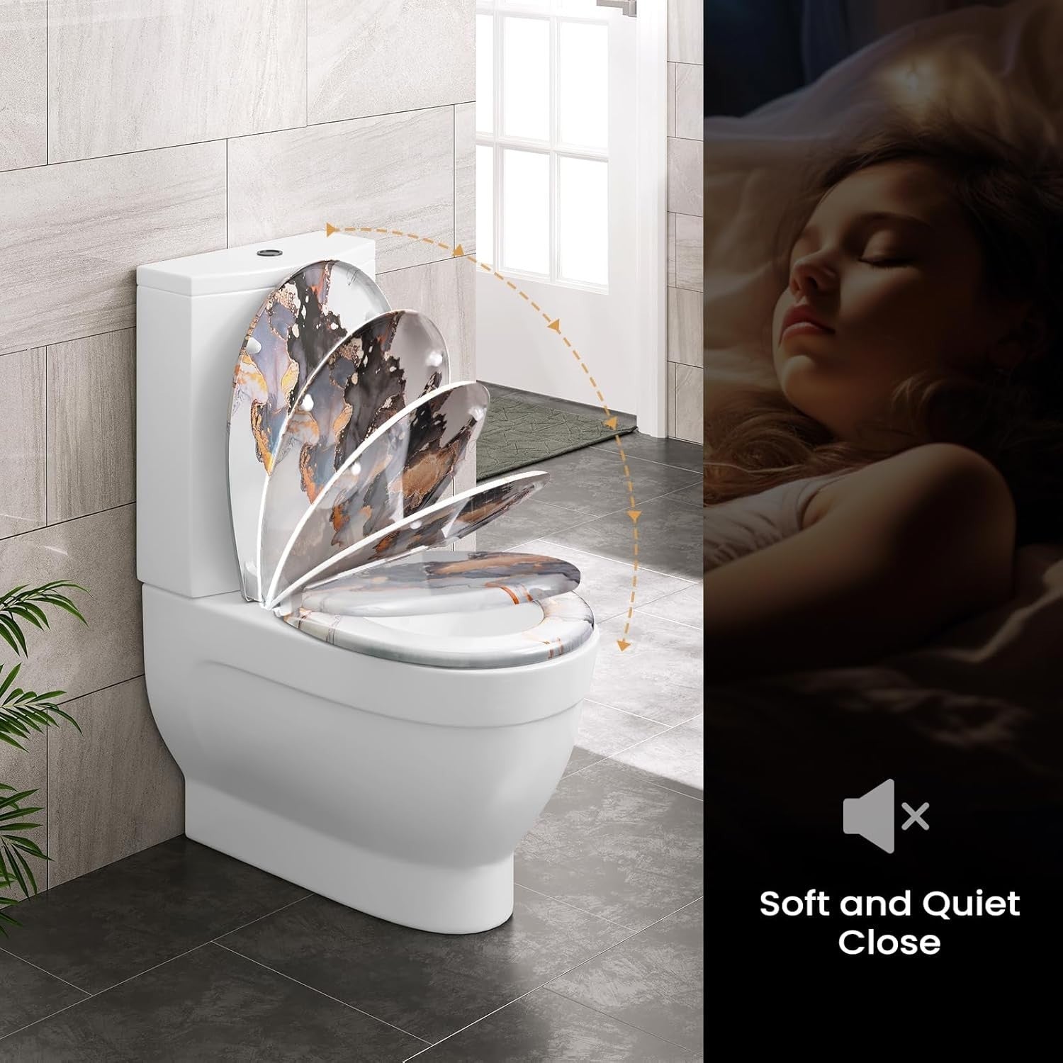 O-Shaped Toilet Seat Soft Close Quick Release Duroplast Adjustable Hinges 175kg