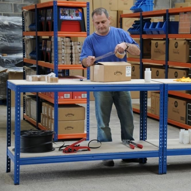 1400mm Industrial Workbench 300kg Load Chipboard Top with Adjustable Shelf