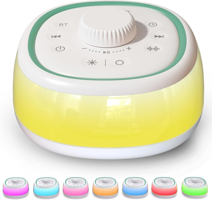 White Noise Sound Machine with 30 Soothing Sounds, Bluetooth & Night Light