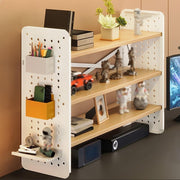 3 Tier Desktop Storage Shelf 23.6" Office Desk Hutch Organizer w/ Grid Board