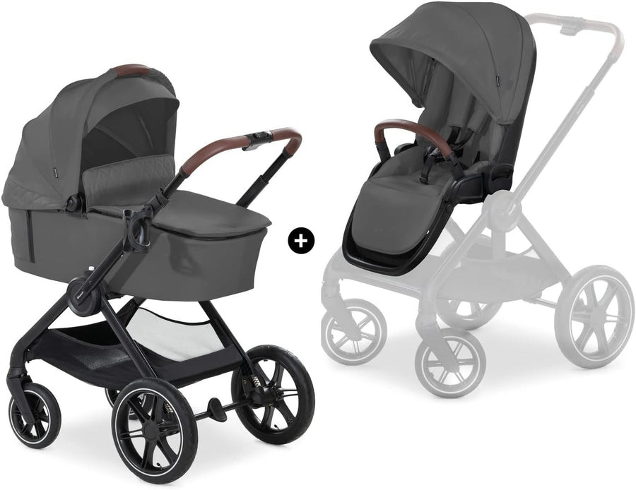 Walk N Care 2-in-1 Pram & Pushchair Dark Grey Lightweight Foldable Stroller