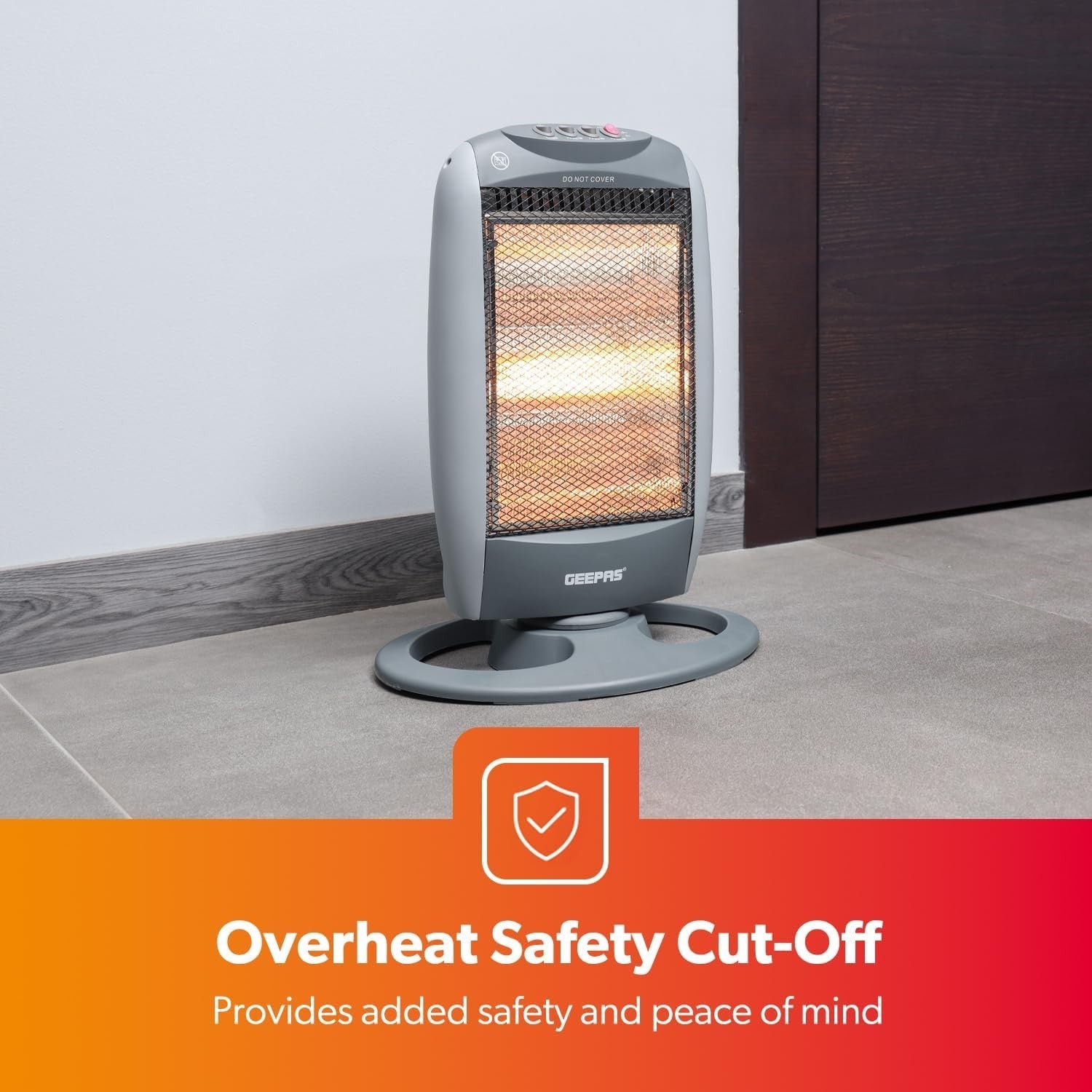Portable 1200W Halogen Heater with Oscillation & 3 Heat Settings – Instant Home