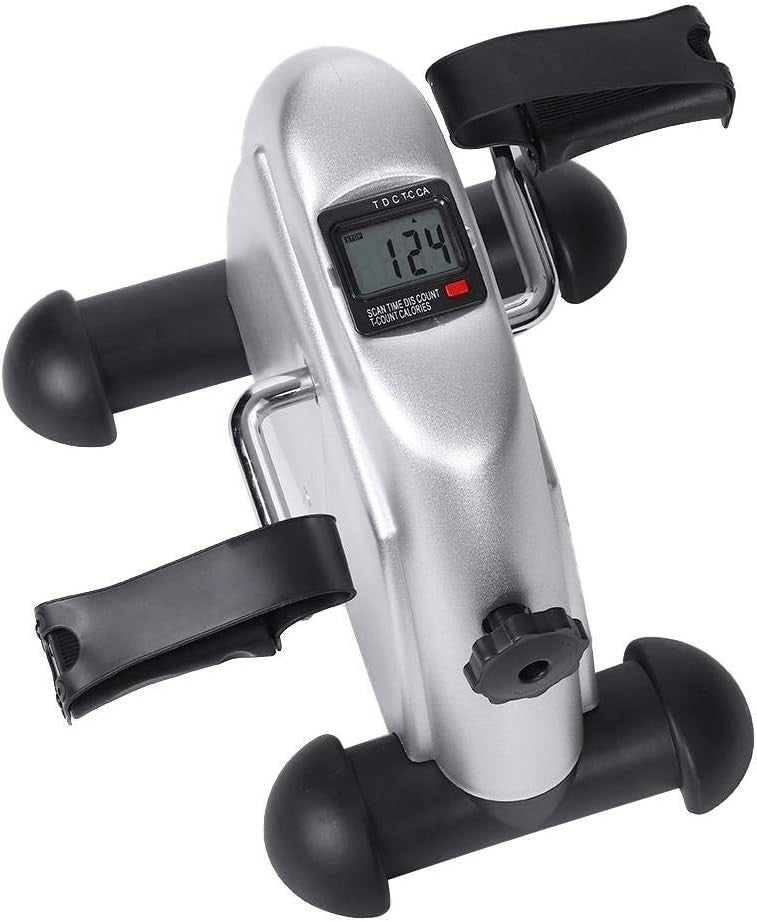 Compact Hand Foot Pedal Trainer Foldable LCD Seated Fitness