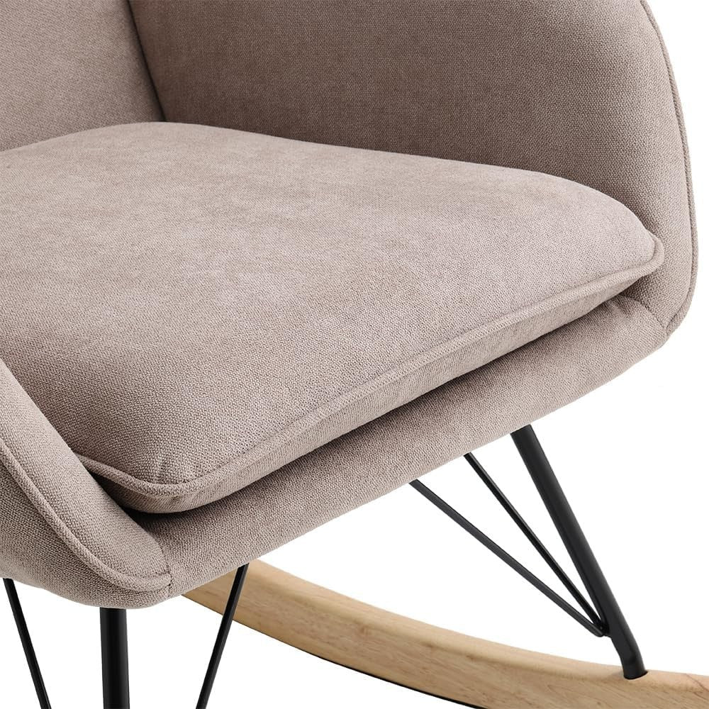 High Back Rocking Chair with Soft Cushion, Stylish Design & Easy Relaxation