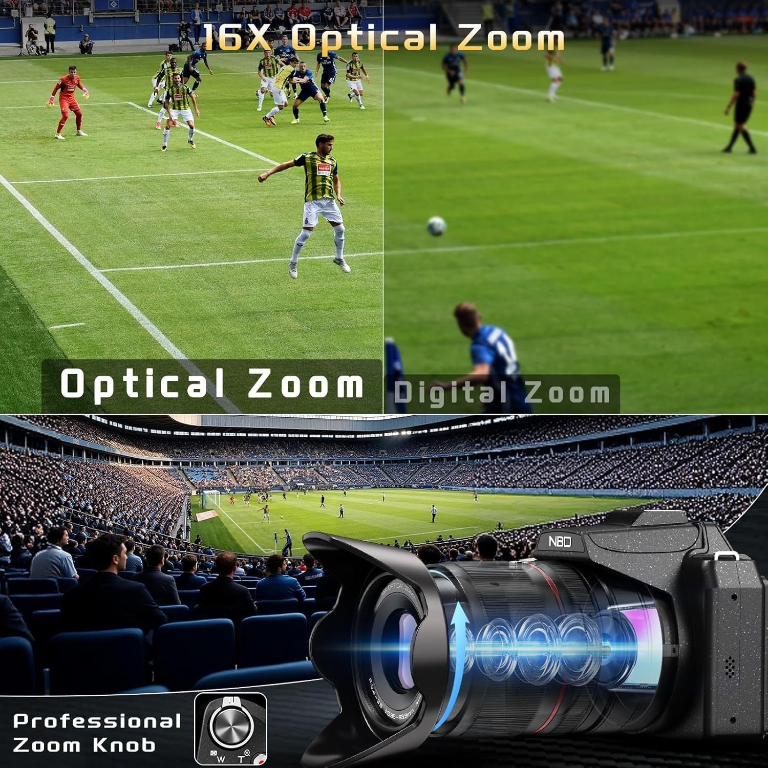 8K 64MP Digital Camera WiFi Flip Screen 16X Zoom w 64GB Card