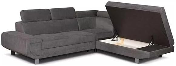 Pull Out Sofa Bed with Storage – Grey 5 Seater Corner Settee RH