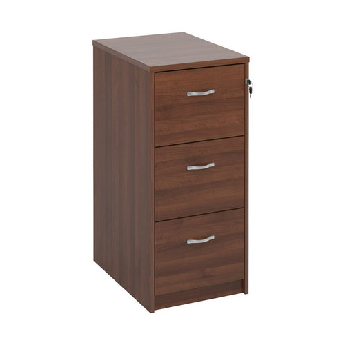 Walnut Wooden Filing Cabinet 3 Drawer Lockable 104.5cm Office Unit