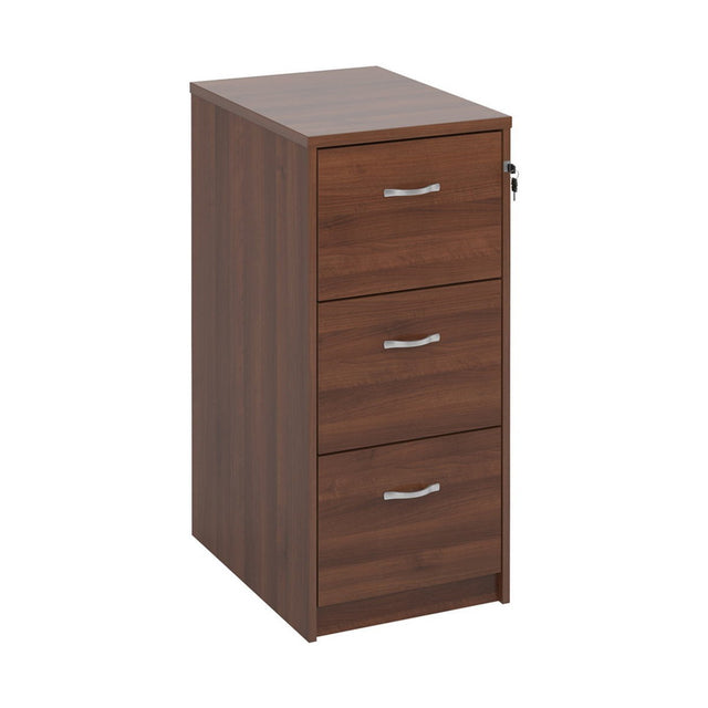 Walnut Wooden Filing Cabinet 3 Drawer Lockable 104.5cm Office Unit