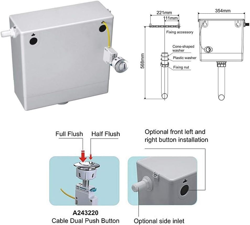 1100mm White Left Hand Vanity Unit with Basin & Back to Wall Toilet Combo Set