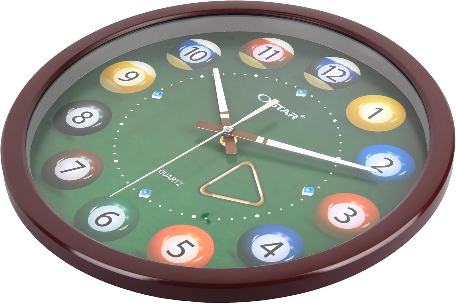 14" Pool Ball Wall Clock Billiards Theme Silent Quartz Bar Game Room Decor