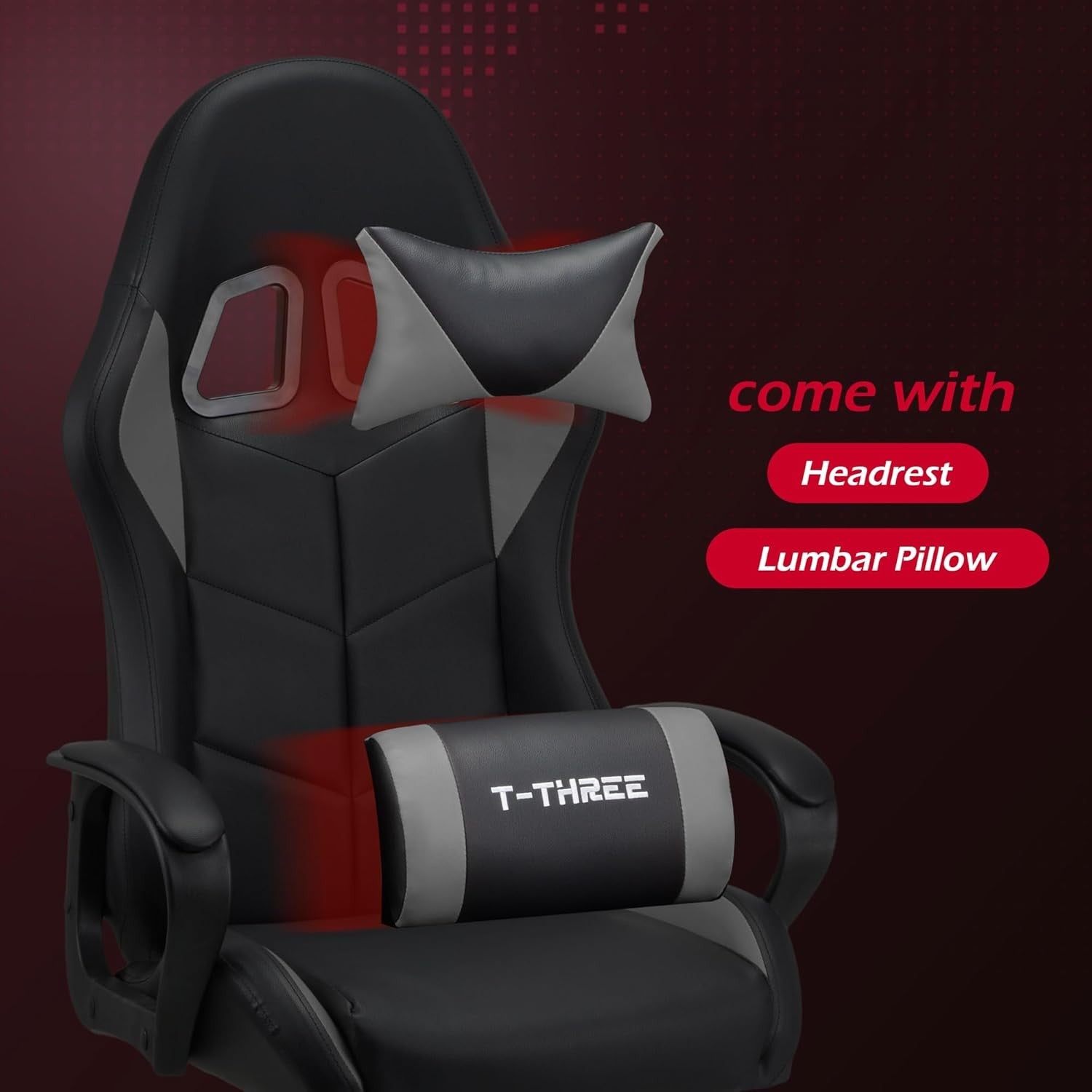 Ergonomic Gaming Chair High Back Swivel Office Chair Grey