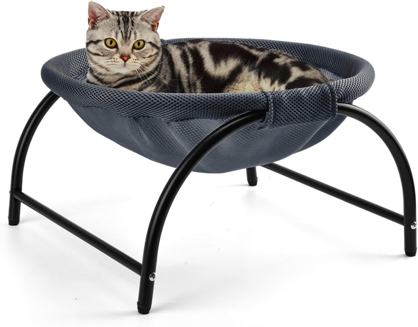 Raised Cat Hammock Bed Elevated Mesh Pet Cot Washable Cooling Navy