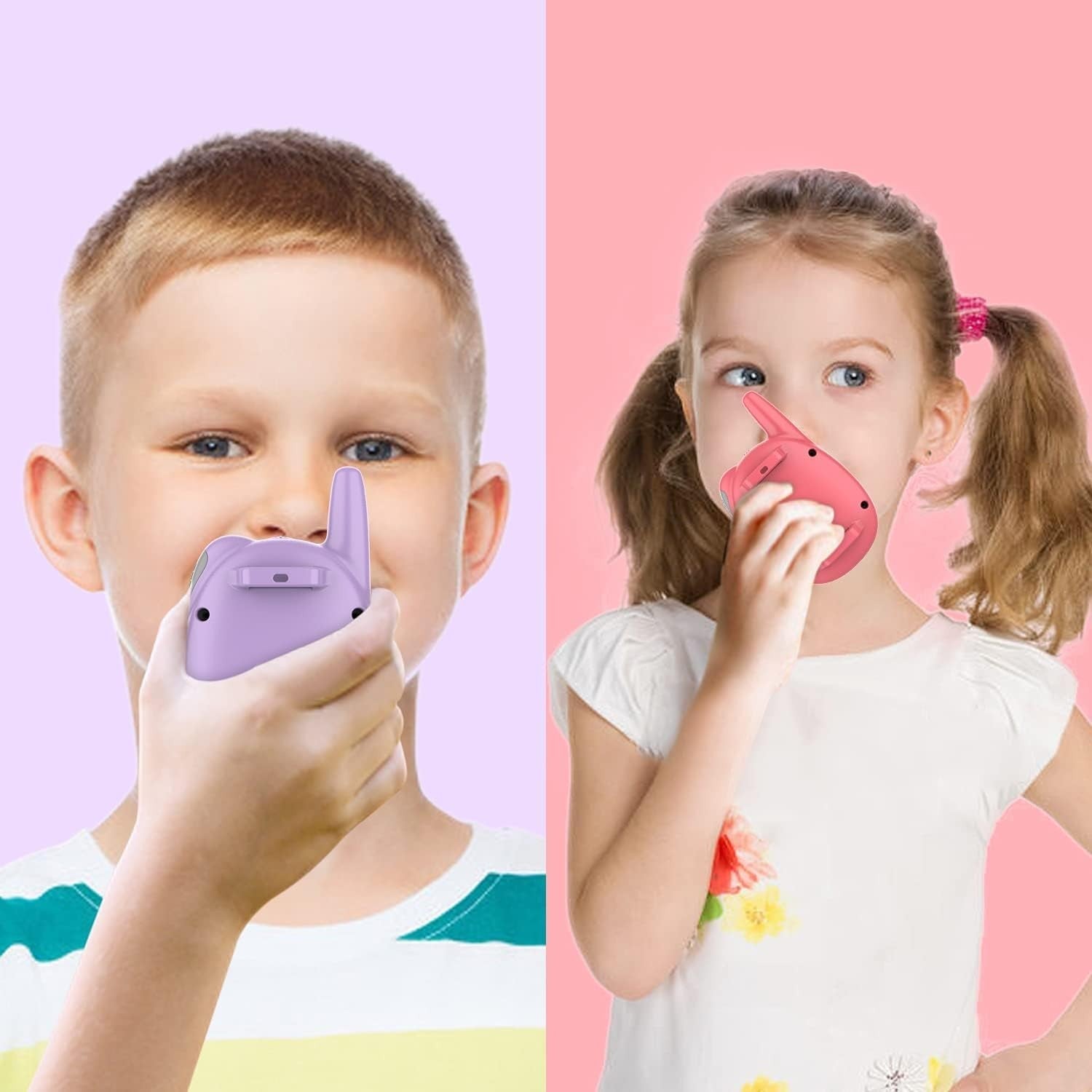 Kids Rechargeable Walkie Talkies Watch Style FM Radio VOX Long Range