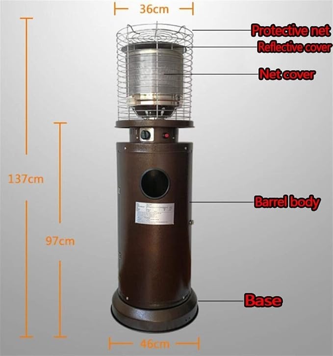 Outdoor Patio Heater 11kW Stainless Steel Gas Heat Lamp Powerful & Portable