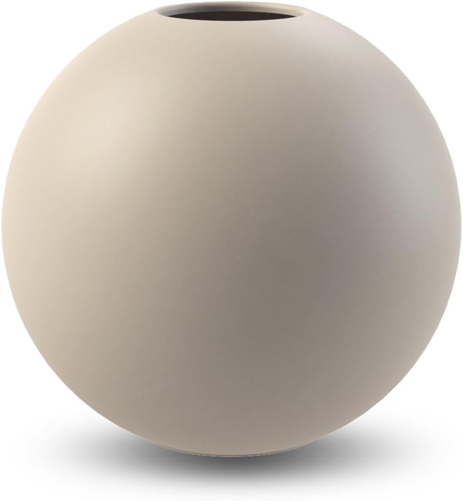 Sand Ceramic Ball Vase 20cm Modern Round Minimal Table Home Decor