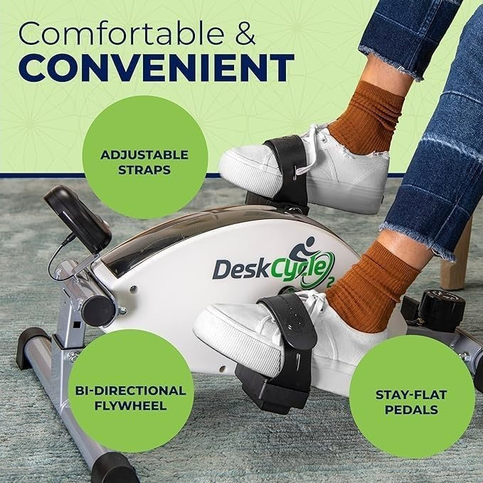 Height Adjustable Under Desk Pedal Bike Magnetic Resistance Quiet