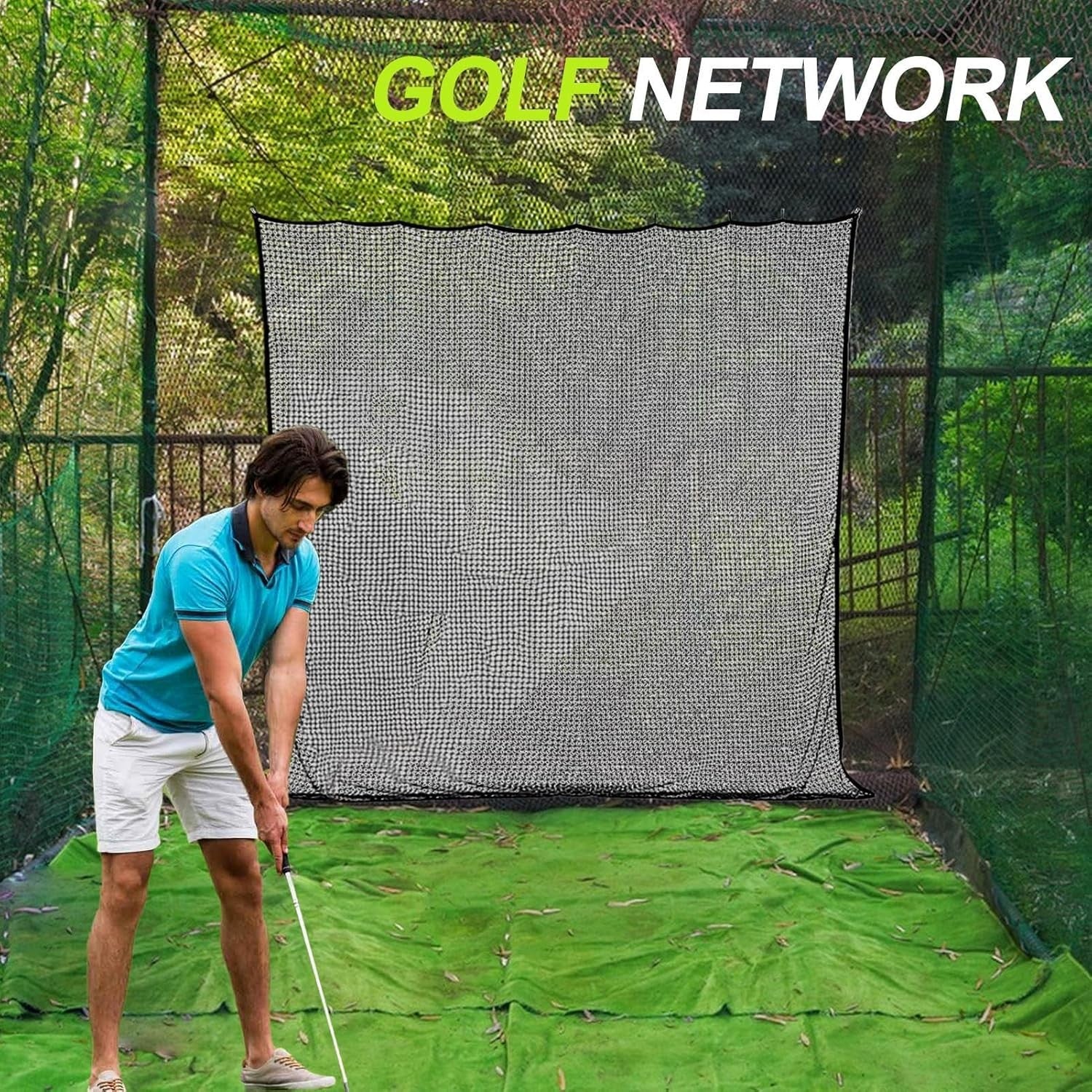 3x3m Golf Training Net Indoor Outdoor Swing Practice Cage