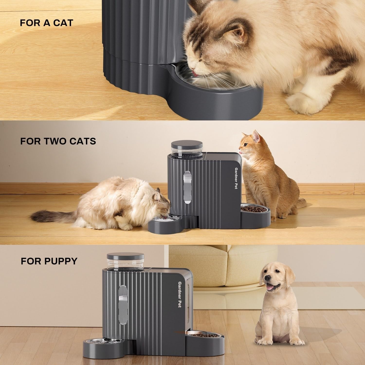 2 in 1 Automatic Pet Feeder Water Dispenser 3L BPA Free Cat Dog Bowl