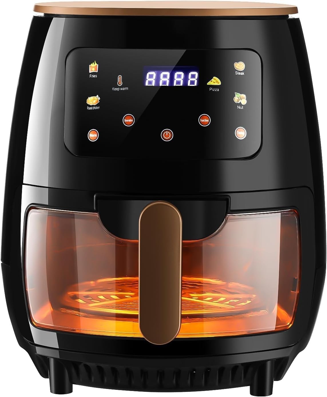 5L Air Fryer with Viewing Window 6-in-1 Presets Touch Screen Oil-Free Cooker