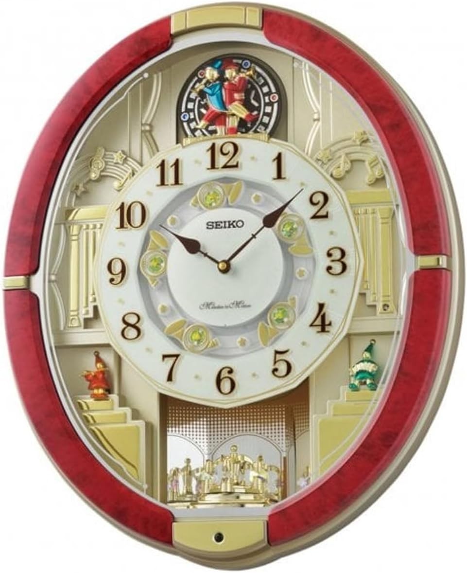 Melody Motion Wall Clock with Light Sensor & Volume Control Battery Powered